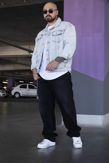 Sırt Baskısı Detaylı Oversize Kot Ceket (MEV11)