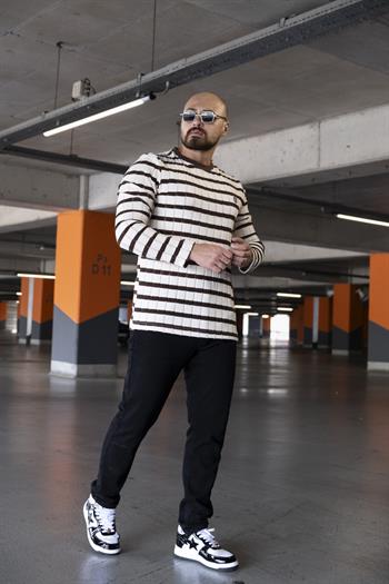 Slim Fit Çizgi Detaylı Triko (SVTKA08)