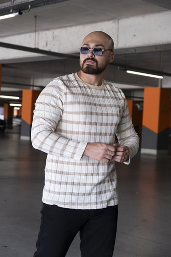 Slim Fit Çizgi Detaylı Triko (SVTKR08)