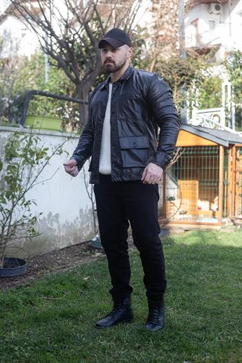 Slim Fit Deri Ceket (MEV61)