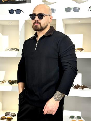 Slim Fit Fermuar Detaylı Kampanyalı Sweatshirt (SVTS74)