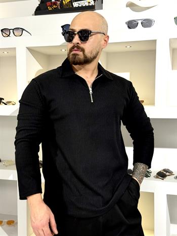 Slim Fit Fermuar Detaylı Kampanyalı Sweatshirt (SVTS73)