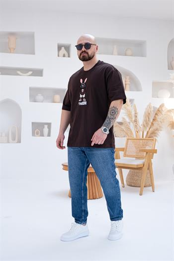 Tavşan Karakter Nakışlı Oversize T-shirt (TSKA54)