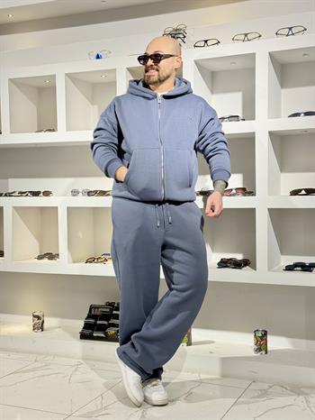 Üç İplik Oversize Kalıp Kapüşonlu Alt/Üst Takım (TKA34)