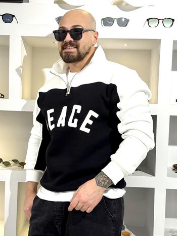 Üç İplik Peace Yazılı Sweatshirt (SVTS70)