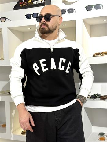 Üç İplik Peace Yazılı Sweatshirt (SVTS70)