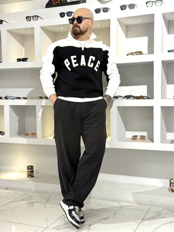 Üç İplik Peace Yazılı Sweatshirt (SVTS70)