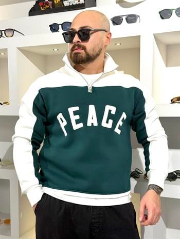 Üç İplik Peace Yazılı Sweatshirt (SVTY70)