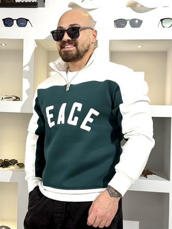 Üç İplik Peace Yazılı Sweatshirt (SVTY70)