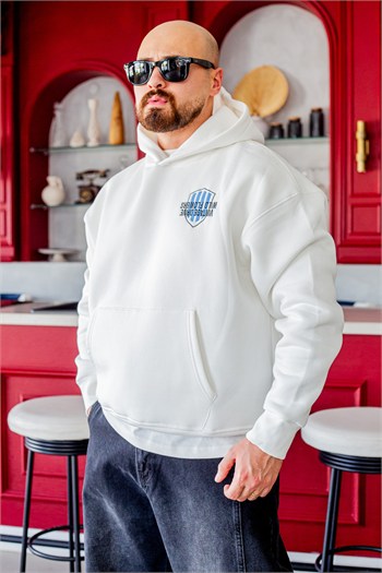 Vintage Araba Baskılı Oversize Kapüşonlu Sweatshirt (SVTB113)