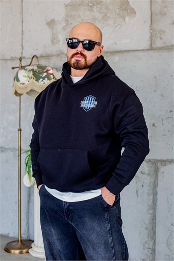 Vintage Araba Baskılı Oversize Kapüşonlu Sweatshirt (SVTS113)