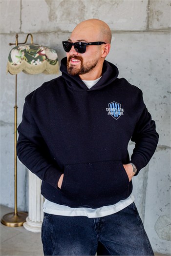 Vintage Araba Baskılı Oversize Kapüşonlu Sweatshirt (SVTS113)
