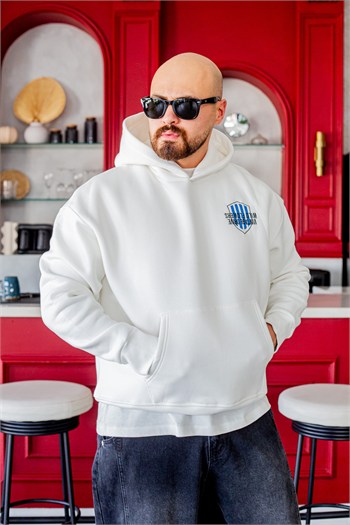 Vintage Araba Baskılı Oversize Kapüşonlu Sweatshirt (SVTB113)
