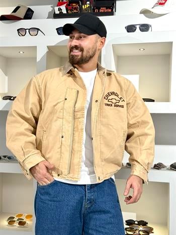 Vintage Gabardin Kumaş Oversize Mont (MTKR54)