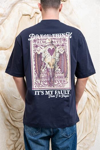 Vintage Oversize Sırt Baskılı Erkek T-Shirt (TSL40)