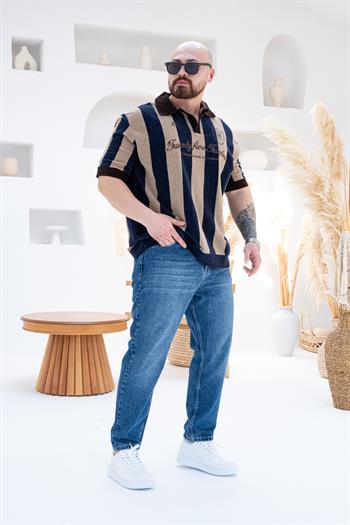 Vintage Polo Yaka Nakış Detaylı T-shirt (TSM57)