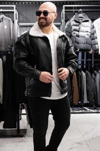 Yaka Kürklü Deri Mont (MRCB07)