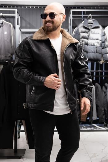 Yaka Kürklü Deri Mont (MRCKA07)