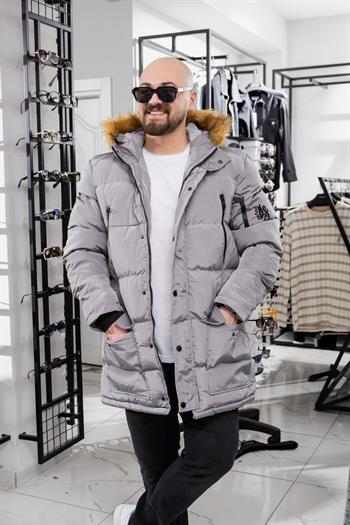 Yaka Kürklü Uzun Şişme Mont (MOG10)