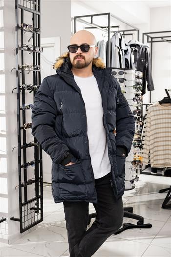 Yaka Kürklü Uzun Şişme Mont (MOL10)