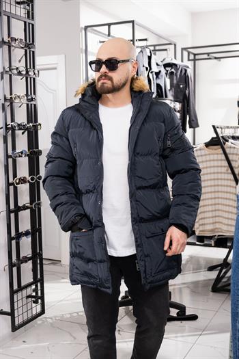 Yaka Kürklü Uzun Şişme Mont (MOL10)