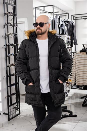 Yaka Kürklü Uzun Şişme Mont (MOS10)