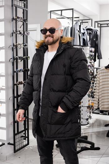 Yaka Kürklü Uzun Şişme Mont (MOS10)