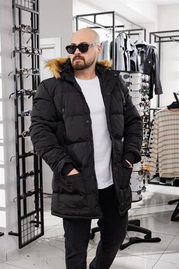 Yaka Kürklü Uzun Şişme Mont (MOS10)