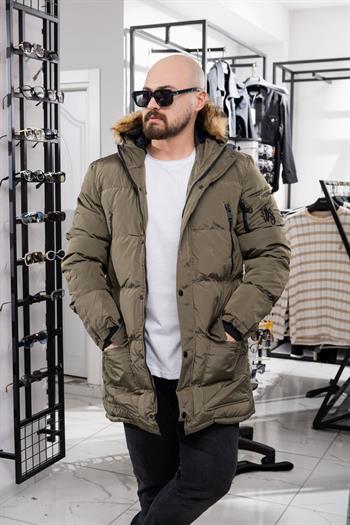 Yaka Kürklü Uzun Şişme Mont (MOY10)