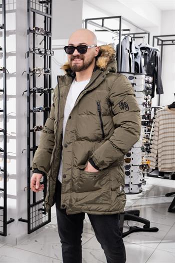 Yaka Kürklü Uzun Şişme Mont (MOY10)