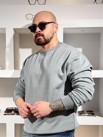 Yakası Taşlı Oversize Sweatshirt (SVTG86)