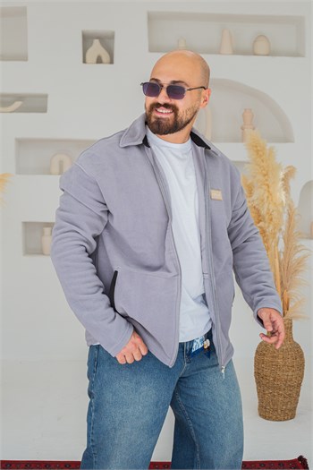 Yan Cepli Tam Boy Fermuarlı Erkek Polar Hırka (MEVG63)