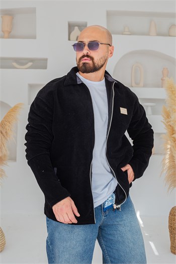 Yan Cepli Tam Boy Fermuarlı Erkek Polar Hırka (MEVS63)