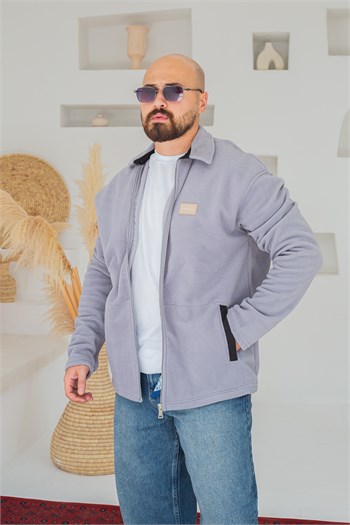 Yan Cepli Tam Boy Fermuarlı Erkek Polar Hırka (MEVG63)