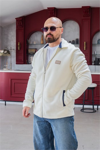 Yan Cepli Tam Boy Fermuarlı Erkek Polar Hırka (MEVB63)
