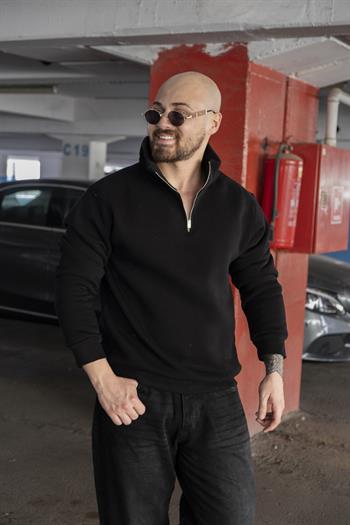 Yarım Fermuarlı Oversize Sweatshirt (SVTS04)