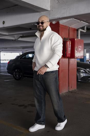 Yarım Fermuarlı Oversize Sweatshirt (SVTB04)