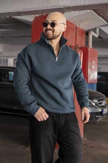 Yarım Fermuarlı Oversize Sweatshirt (SVTY04)