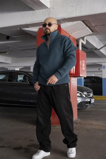 Yarım Fermuarlı Oversize Sweatshirt (SVTY04)
