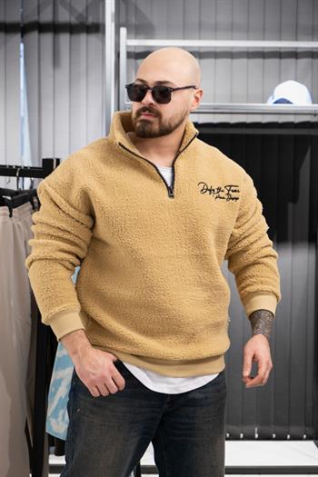 Yarım Fermuarlı Peluş Sweatshirt (FR-SKR02)