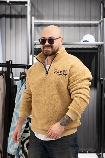 Yarım Fermuarlı Peluş Sweatshirt (FR-SKR02)
