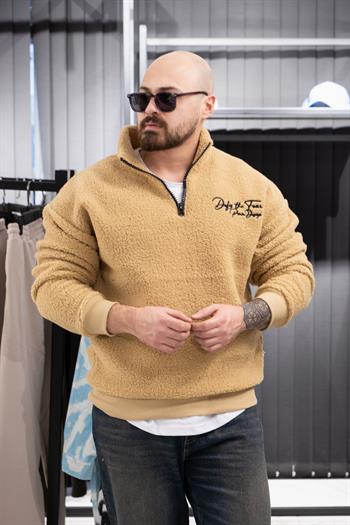 Yarım Fermuarlı Peluş Sweatshirt (FR-SKR02)