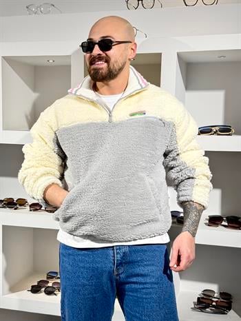 Yarım Fermuarlı Peluş Sweatshirt (SVTG90)