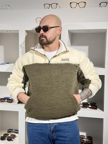 Yarım Fermuarlı Peluş Sweatshirt (SVTH90)