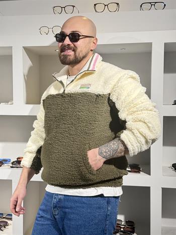 Yarım Fermuarlı Peluş Sweatshirt (SVTH90)