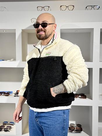 Yarım Fermuarlı Peluş Sweatshirt (SVTS90)