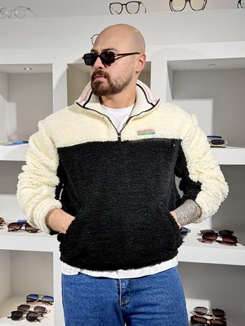 Yarım Fermuarlı Peluş Sweatshirt (SVTS90)