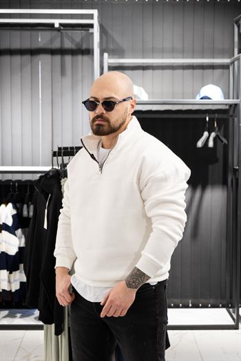 Yarım Fermuarlı Şardonlu Sweatshirt (K-SWTB14)