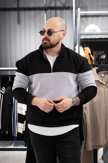 Yarım Fermuarlı Şardonlu Sweatshirt (K-SWTS9)