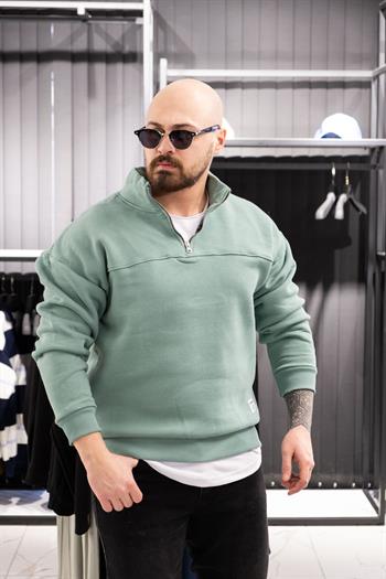 Yarım Fermuarlı Şardonlu Sweatshirt (K-SWTY14)